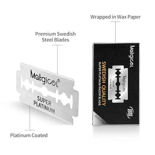 100Pcs, Double Edge Safety Razor Blades, Premium Platinum Stainless Steel Razor Blades with PTFE, Tungsten and Chromium Coated Edges for Smooth, and Comfortable Shaves