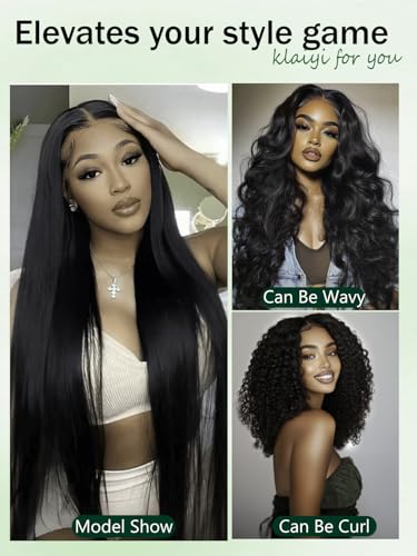 KLAIYI Silky Straight Pre Everything Glueless Precut 13x4 Lace Front