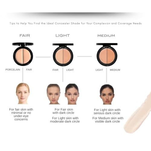 EVE PEARL Dual Salmon Concealer Full Coverage Under Eye Concealer Smooth Skin Treatment Brighten Makeup Hydrate Skincare (Tan)