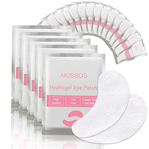 Eye Pads Eyelash Extension Supplies - Akissos 100 Pcs Under Eye Patches Undereye Gel Lash Extension Supplies Lift Tint Lash Guard Professional Individual DIY Beauty Tool - Hypoallergenic Lint Free