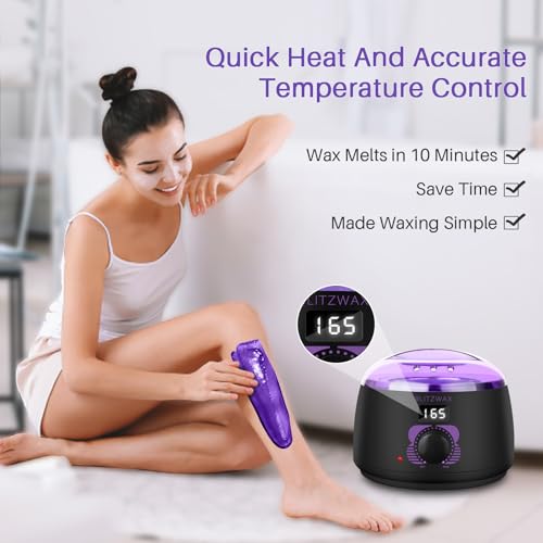 BLITZWAX Brazilian Bikini Wax Kit with Digital Warmer & 51 Items