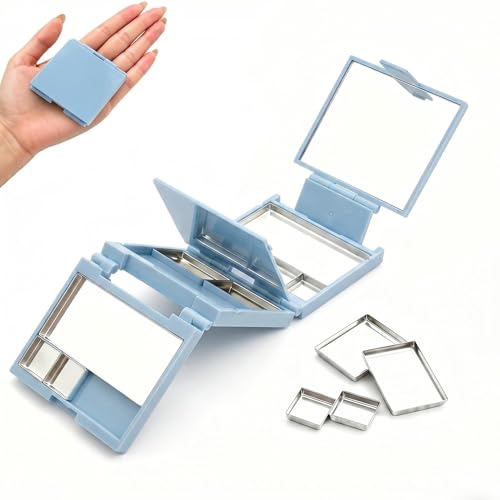 Empty Magnetic Makeup Palette - Baby Blue Travel Case with 13 Pans