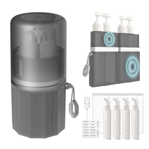 4-in-1 Travel Toiletry Dispenser Set - TSA Approved, Leak-Proof