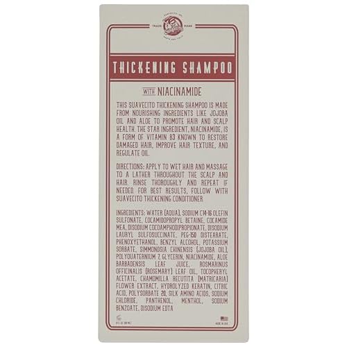 Suavecito Hair Thickening Conditioner With Niacinamide For Thinning Hair - Biotin Conditioner With Caffeine - Repairs Damaged Hair & Fights Hair Loss