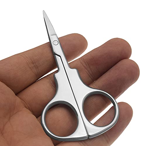 Professional Grooming Scissors for Personal Care Facial Hair Removal and Ear Nose Eyebrow Trimming Stainless Steel Straight Tip Scissors 3.7 Inch