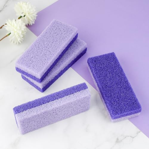 Glass Foot Pumice Stone 4-Pack - Double Sided Callus Remover & Scrubber