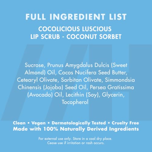 Handmade Heroes Coconut Lip Scrub - Vegan Sugar Exfoliator