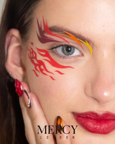 Flames Face Jewels Stick On Gems Halloween Costume