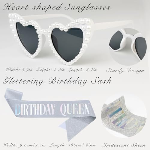 Birthday Queen Sash, Tiara & Accessories Set with Boa & Glasses
