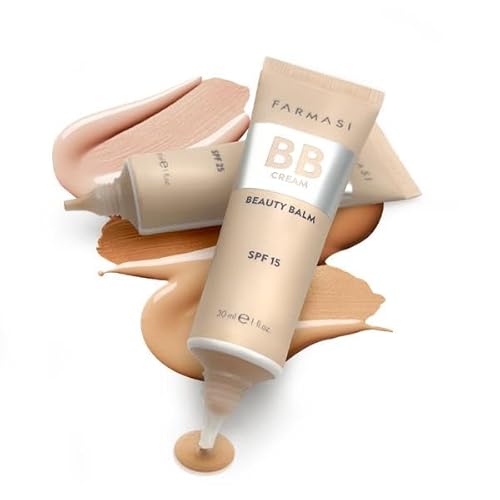 FARMASi BB Cream Beauty Balm, Tinted Moisturizer with SPF 15, Lightweight Matte Finish, Buildable Coverage Face Makeup, 1 fl oz, 06 Deep