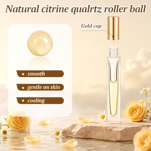 Citrine Crystal Roller Bottles 10ml - 30 Pack Essential Oil Refillable
