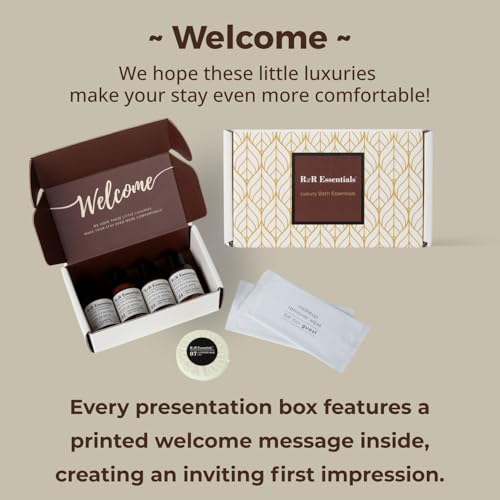 20 Sets Display Ready Hotel Bathroom Amenity Kits with Wipes - Eco-Friendly Bottles