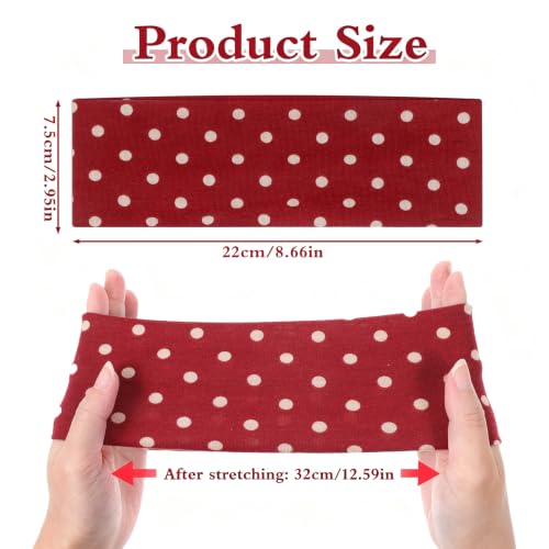 Molain 4 Pack Polka Dot Headbands - Non-Slip Soft Fabric for Women