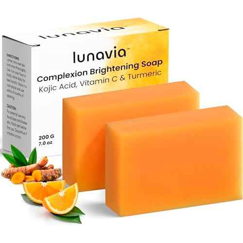 Kojic Acid Complexion Brightening Soap Bar with Vitamin C, Turmeric, Retinol, Collagen & Hyaluronic Acid ? Brightening Face & Body Soap ? Supports Brighter Skin, Even Skin Tone ? 2 Pack