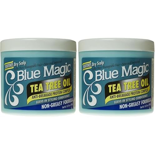 Blue Magic Tea Tree Leave-In Hair Styling Conditioner, 13.75 Ounce, 12 fl oz (Pack of 2)