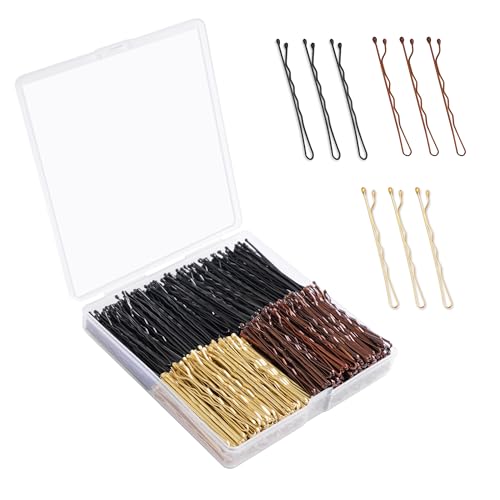 Bobby Pins 360 Pc Bulk Set - Black, Brown & Gold, 2 Inch