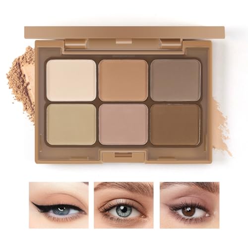 Boobeen 6-Color Nude Eyeshadow Palette - Matte & Shimmer