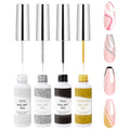 VIVAALI 4-Color Gel Liner Nail Polish Set with Fine Brush for Nail Art