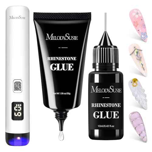 MelodySusie Handheld UV Light for Gel Nails and Nail Rhinestone Glue, ART01R Cordless Gel X Nail Lamp Rechargeable with LCD Display Flash Cure Nail Dryer for Nail Art Design Decoration DIY at Home