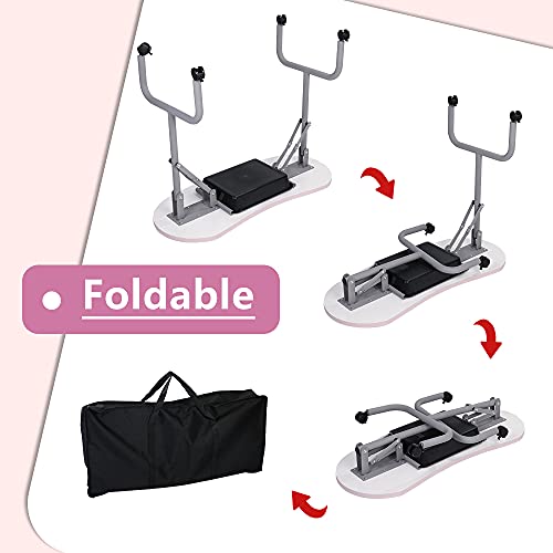 Pink Foldable Manicure Table with Drawer & Client Wrist Cushion - Portable Nail Tech Desk 36-inch