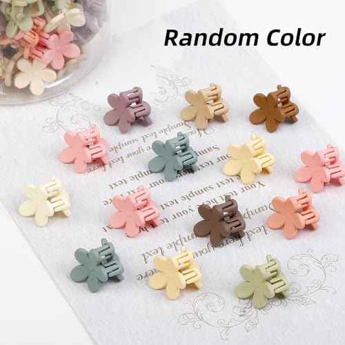100Pcs Colorful Mini Flower Hair Clips, TEBIEKOY Baby Hair Clips Mini Claw Clips Cute Jaw Clips Hair Pins Hair Barrettes Toddler Hair Accessories for Women Girls Kids Teens