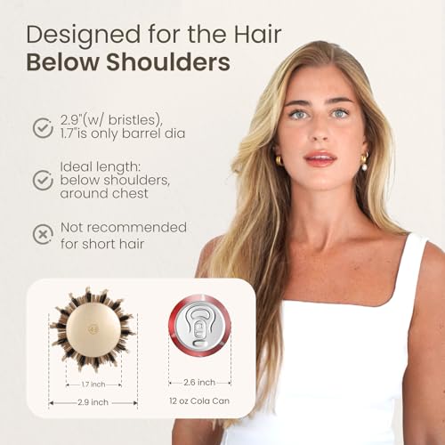 Round Hair Brush for Blow Drying - Ceramic Ionic Boar Bristles
