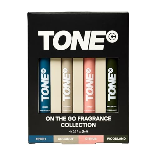 TONE 4-Piece Cologne Sample Pack – Travel Size, 0.3 fl oz