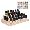 VolksRose 4-Tier Essential Oils Storage Rack, Wooden Essential Oils Nail Polish Display Holder Shelf, Cosmetic Perfume Essential Oil Organizer Stand - 30 Slots for (5ml 10ml 15ml 20ml) Bottles