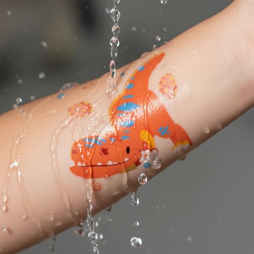 Valentines Day Gifts for Kids - PapaKit 36 Pc Dinosaur Temporary Tattoos for Kids - Individually Wrapped Sheets | Jurassic Birthday Party Favors, Goodie Bag Fillers, School Rewards