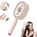 PAPABA Electric Spray Massage Comb - 3-in-1 Detangling Brush with Water Mist, Self-Cleaning, Pink
