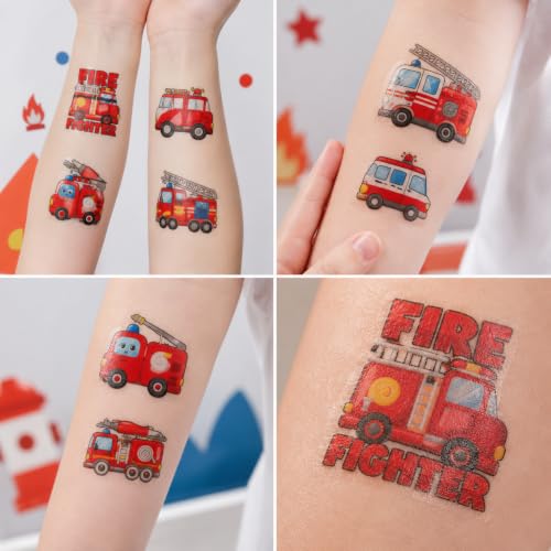 96-Piece Fire Truck Temporary Tattoos for Kids