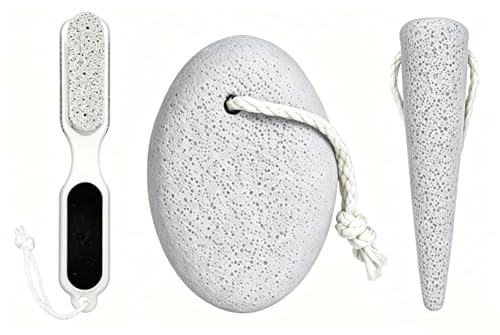 3PCS Pumice Stone Pedicure Tools Set - Oval, Tapered & Brush