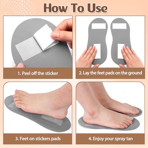 Suhine 40 Pairs Spray Tan Feet Pads - Disposable Foam Tanning Accessories