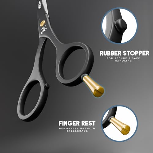 6.5" Matte Black Hair Scissors – Professional Stainless Steel Shears