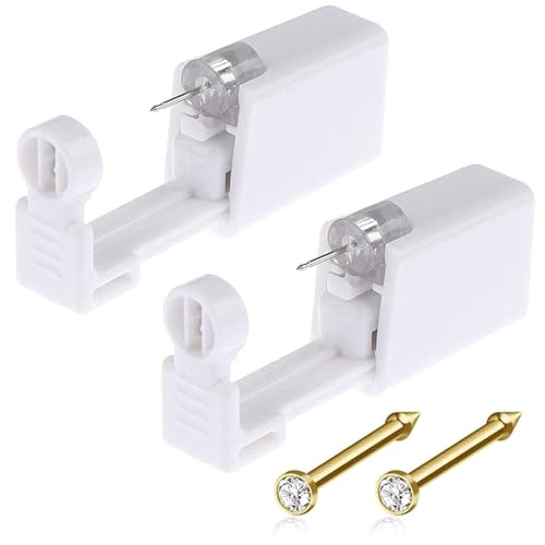 Nose Piercing Gun Kit - 2 Disposable Guns with Studs