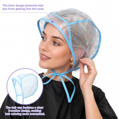 Cobee 3-Piece Hair Highlighting Cap Kit with Hooks & Brushes