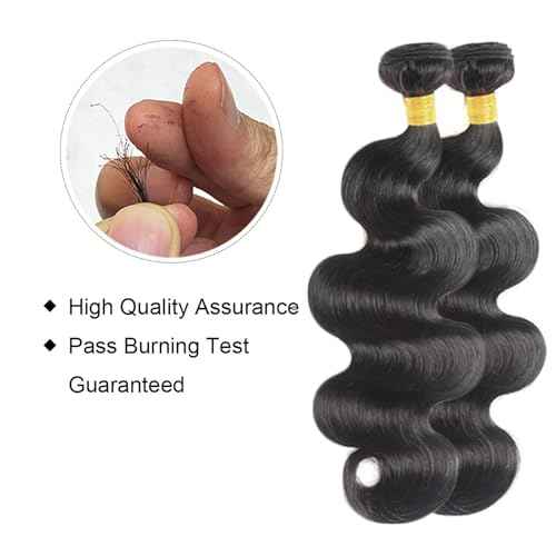 Body Wave Bundles Human Hair 18 18 Inch 2 Bundles 100% Unprocessed Brazilian virgin 12a Hair Natural Black Color 200G Per Pack