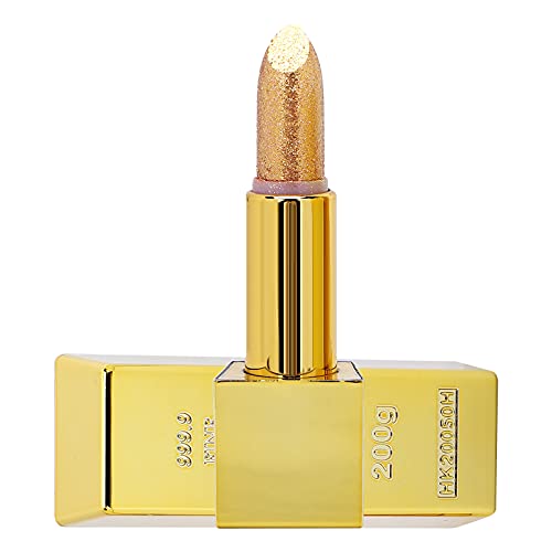 Sparkle Gold Bar Lipstick - Waterproof Long-Lasting Shimmer
