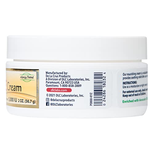 De La Cruz Vitamin E Cream Moisturizer for Face and Neck - Moisturizing Skin Care for All Skin Types - Made in USA (Pack of 2)
