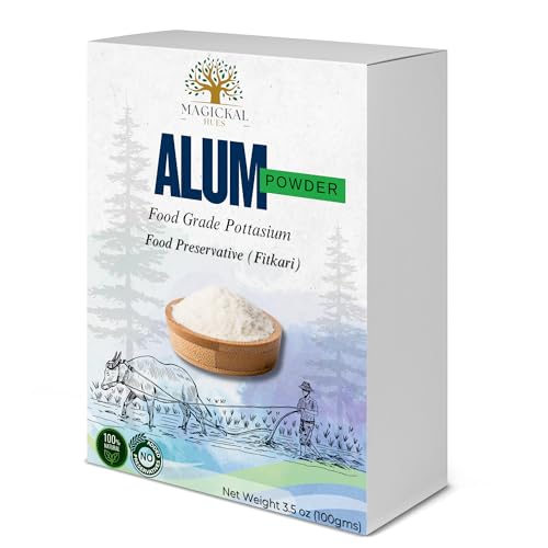 Alum Powder 3.5 oz ? 100% Pure Phitkari | Natural Piedra de Alumbre | Potassium Alum Powder for Skin, Canker Sores, Deodorant, Water Purification & DIY | Fitkari Alum | Alumbre en Polvo