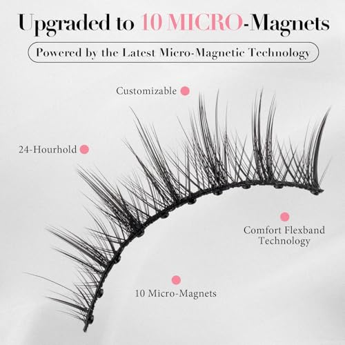 Magnetic Eyelashes Kit with Eyeliner & Applicator - 5 Pairs