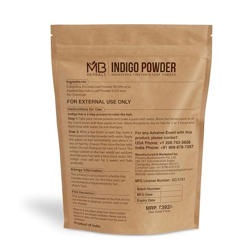 MB Herbals Indigo Powder 8 oz | 100% Pure Natural Hair Color