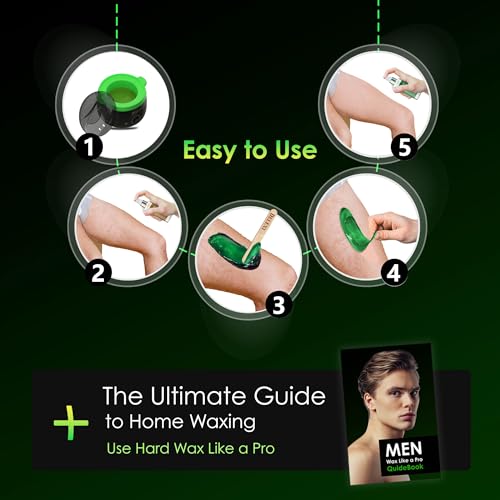 Men¡¯s Waxing Kit for Coarse Back & Chest Hair ? New Heavy-Duty Edition ? Home Waxing System for Couples & Male Grooming ? Includes Analog Warmer & Precision Tools for Beard & Brows