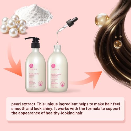 Luseta Pearl Shampoo & Conditioner Set - Sulfate Free, Argan Oil