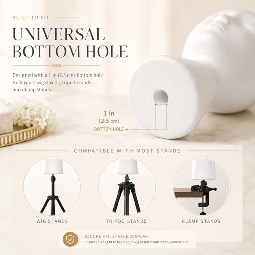 Smilco 11" Foam Wig Head Mannequin Stand - 3 Pack