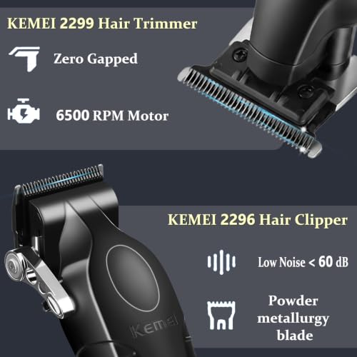 KEMEI Professional Hair Clipper Trimmer Shaver Set with Guide Combs