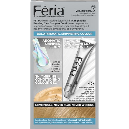 L'Oreal Paris Feria Multi-Faceted Shimmering Permanent Hair Color, 100 Pure Diamond (Very Light Natural Blonde), Pack of 2, Hair Dye