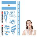 Argentina Flag Temporary Tattoos 110 Pcs Waterproof Face Stickers for Soccer Games & Parties