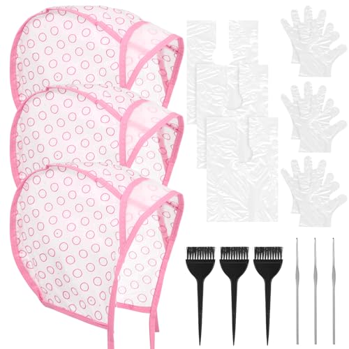 Lusofie Hair Highlighting Kit - 15 Piece Salon Dye Set with Caps & Hooks