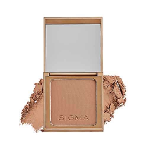 Sigma Beauty Matte Bronzer – Longwear Light Bronzer Powder with Matte Finish for Face - For Achieving a Natural, Sun Kissed Glow (Dark Powder Bronzer)